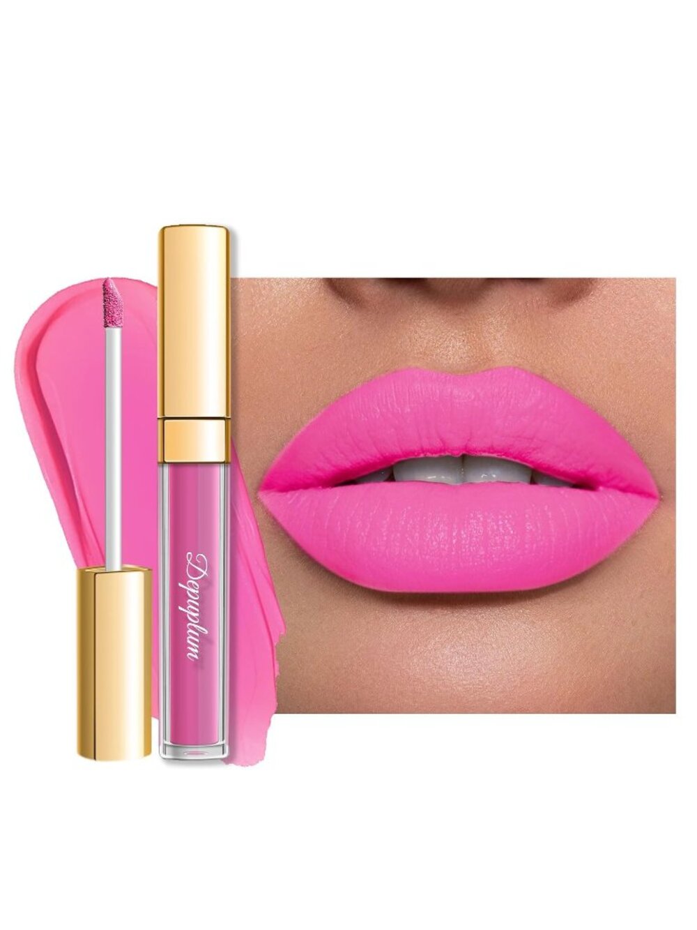 Women's DM28 Fruit Pink Matte Liquid Lipstick Wear Waterproof Lip Stain